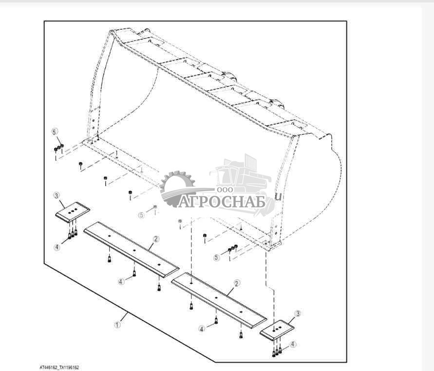 Вспомогательная режущая кромка ковша для легких материалов 305 см (120 дюймов) 